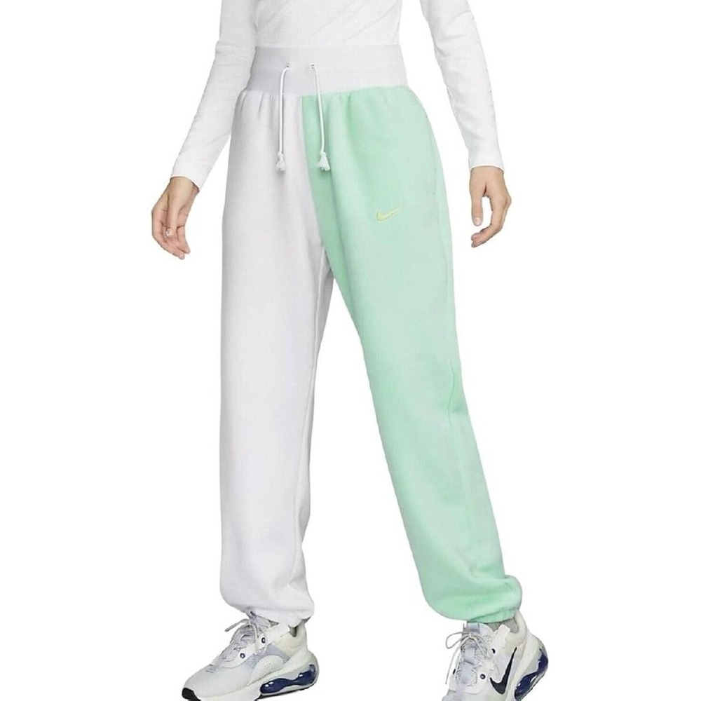 Nike Sportswear Phoenix Fleece Sweatpants Womens S White Mint Green DQ6767-100